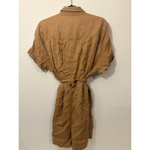 UO Button-Down Women’s S-P Tan Utility Dress W Belt Urban Outfitters - Picture 5 of 11